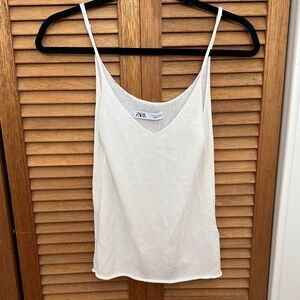 Zara White Knit Tank Top